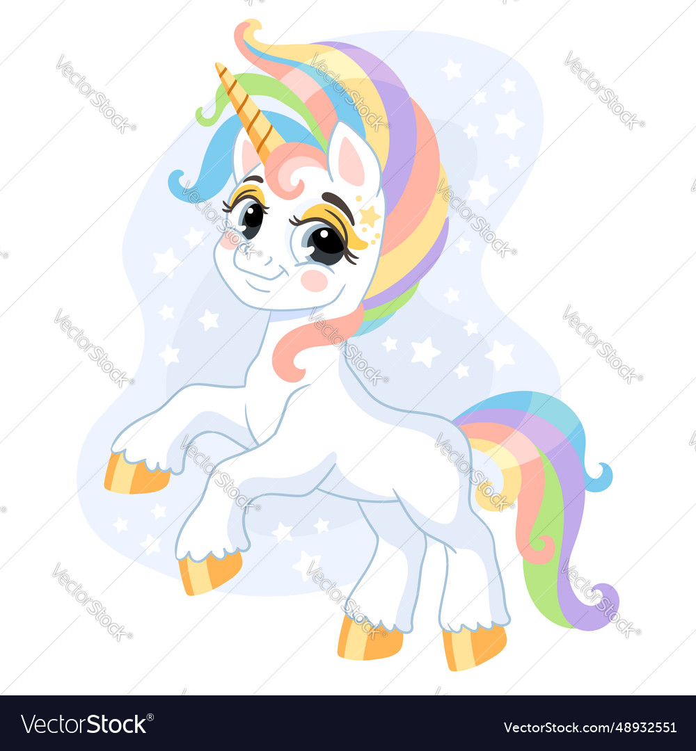 Cute cartoon character lady unicorn Royalty Free Vector