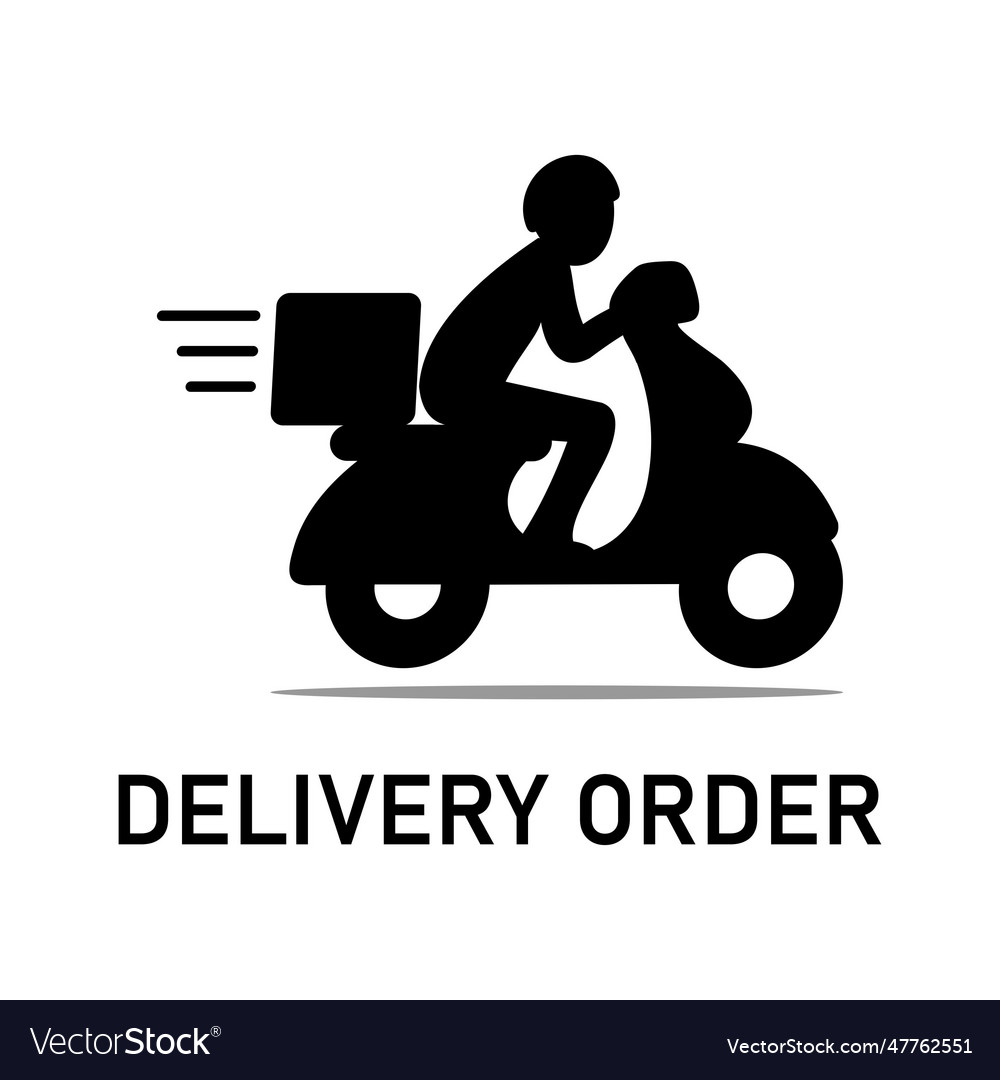 Delivery order flat style logo Royalty Free Vector Image