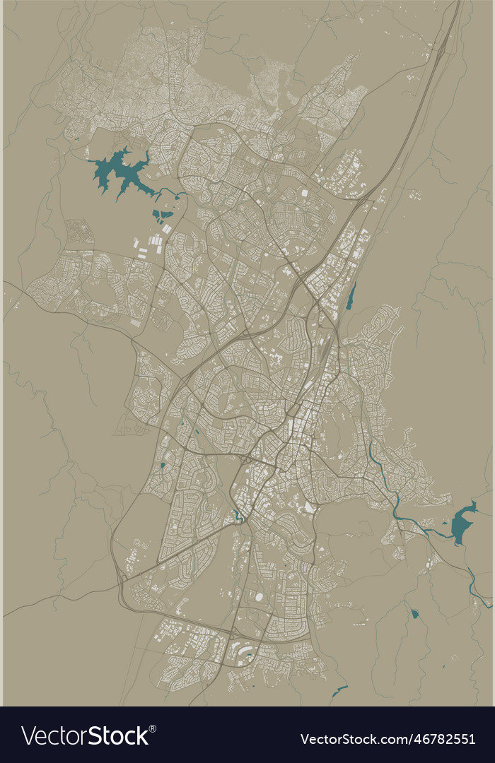 Map of windhoek namibia urban city in turkey road Vector Image