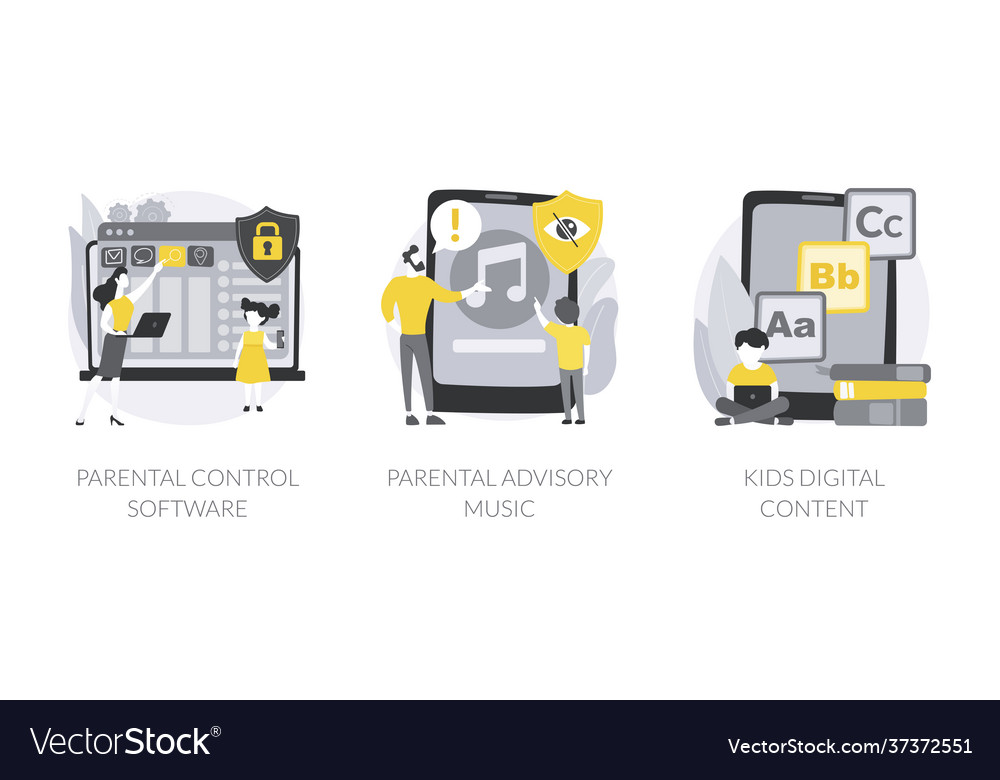Media content limitation technology abstract Vector Image