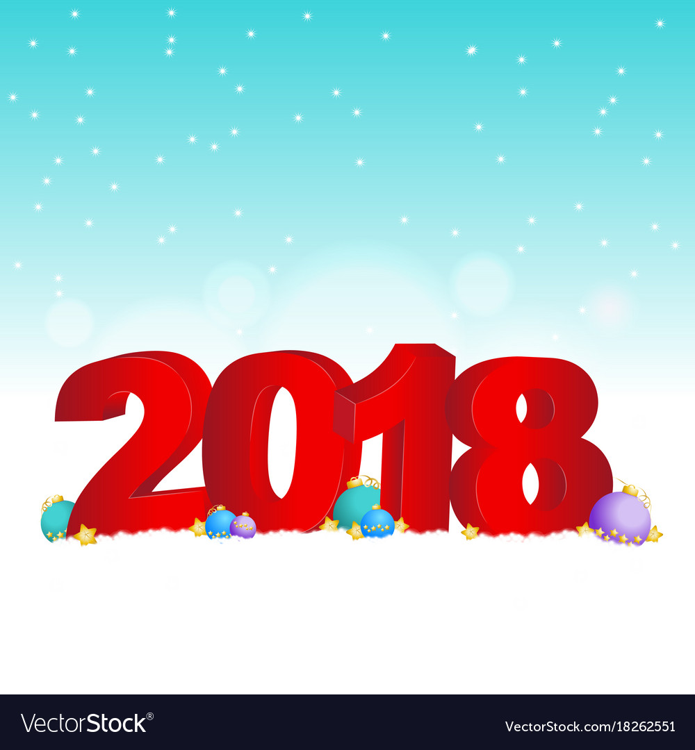 New year background 2018 Royalty Free Vector Image