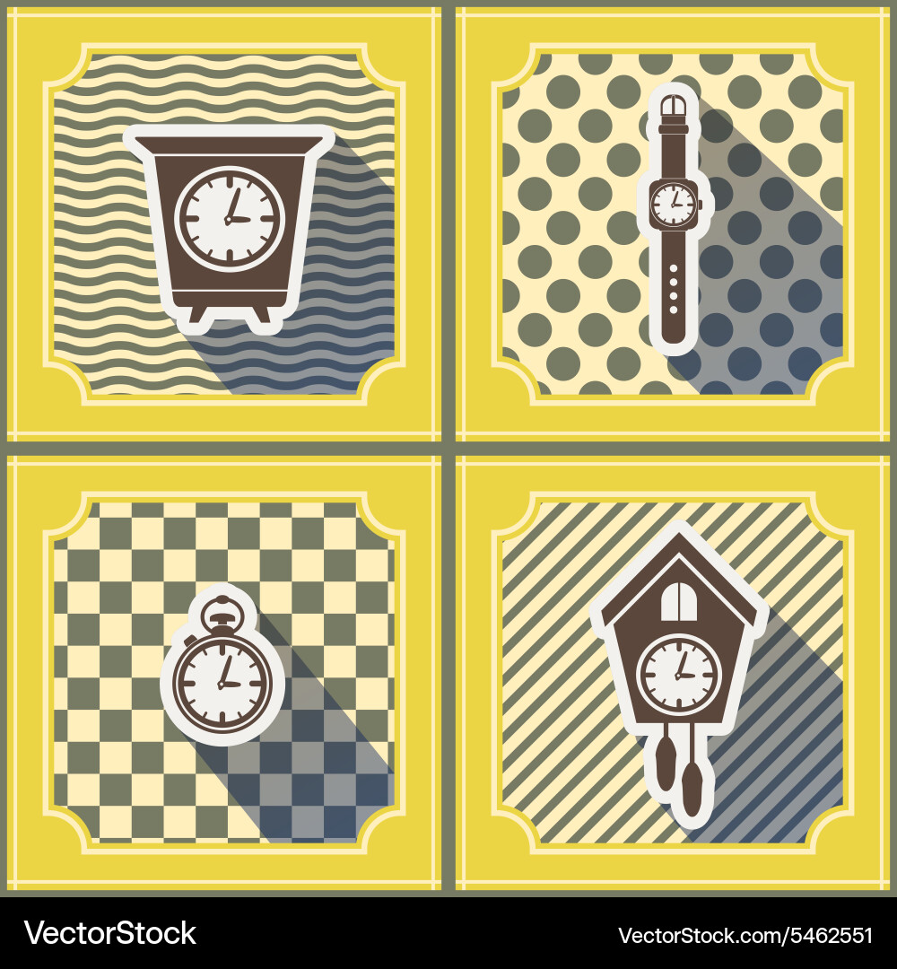 Seamless background with clock Royalty Free Vector Image