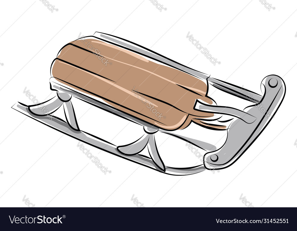 Snow sled on white background Royalty Free Vector Image