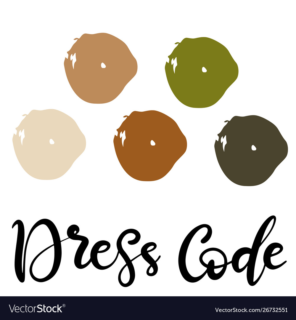 Wedding dress code color palette Royalty Free Vector Image