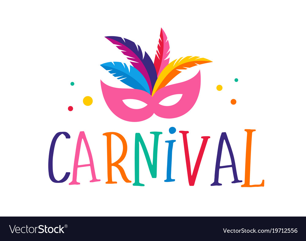 Brazilian carnival banner with colorful mask Vector Image