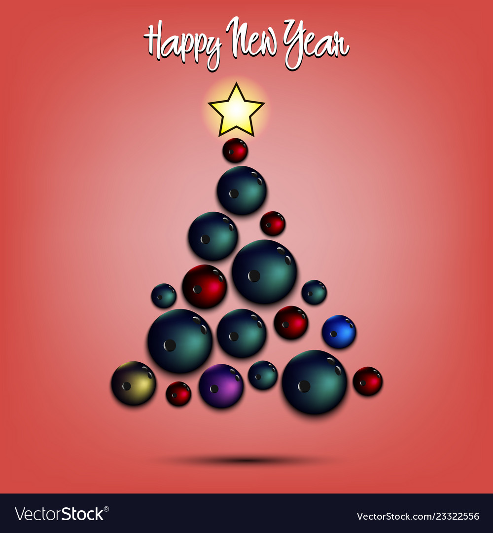 Christmas tree from bowling balls Royalty Free Vector Image