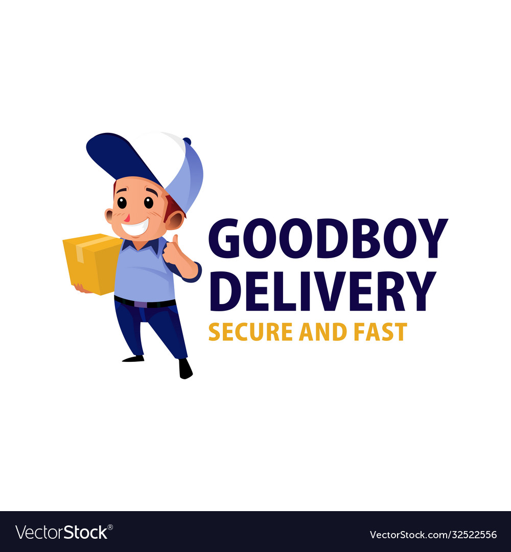 Delivery courier boy mascot character logo icon