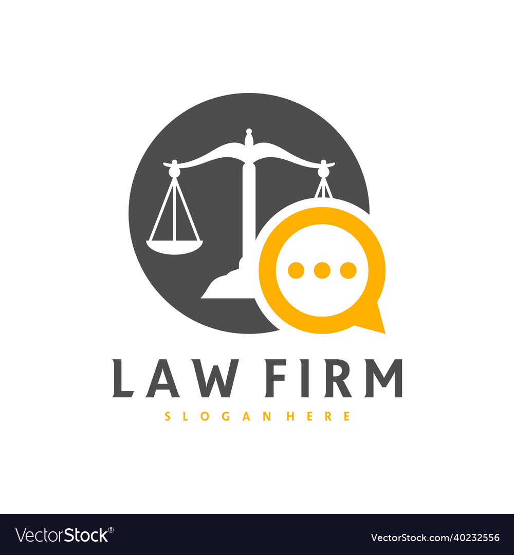 Justice chat logo template creative law firm