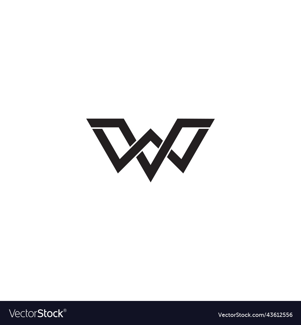 Letter vw flat linked line logo Royalty Free Vector Image