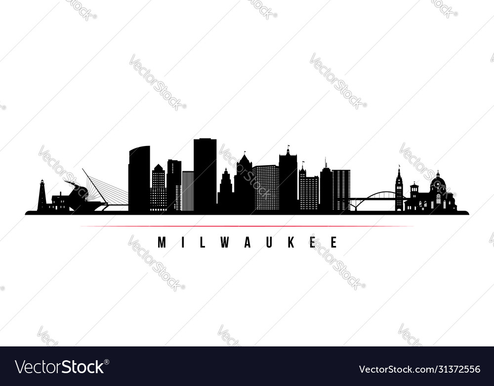 Milwaukee skyline horizontal banner Royalty Free Vector