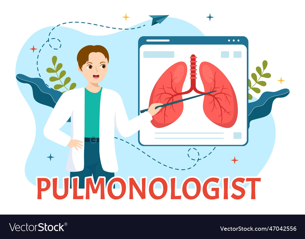 Pulmonologist with doctor pulmonology lungs Vector Image