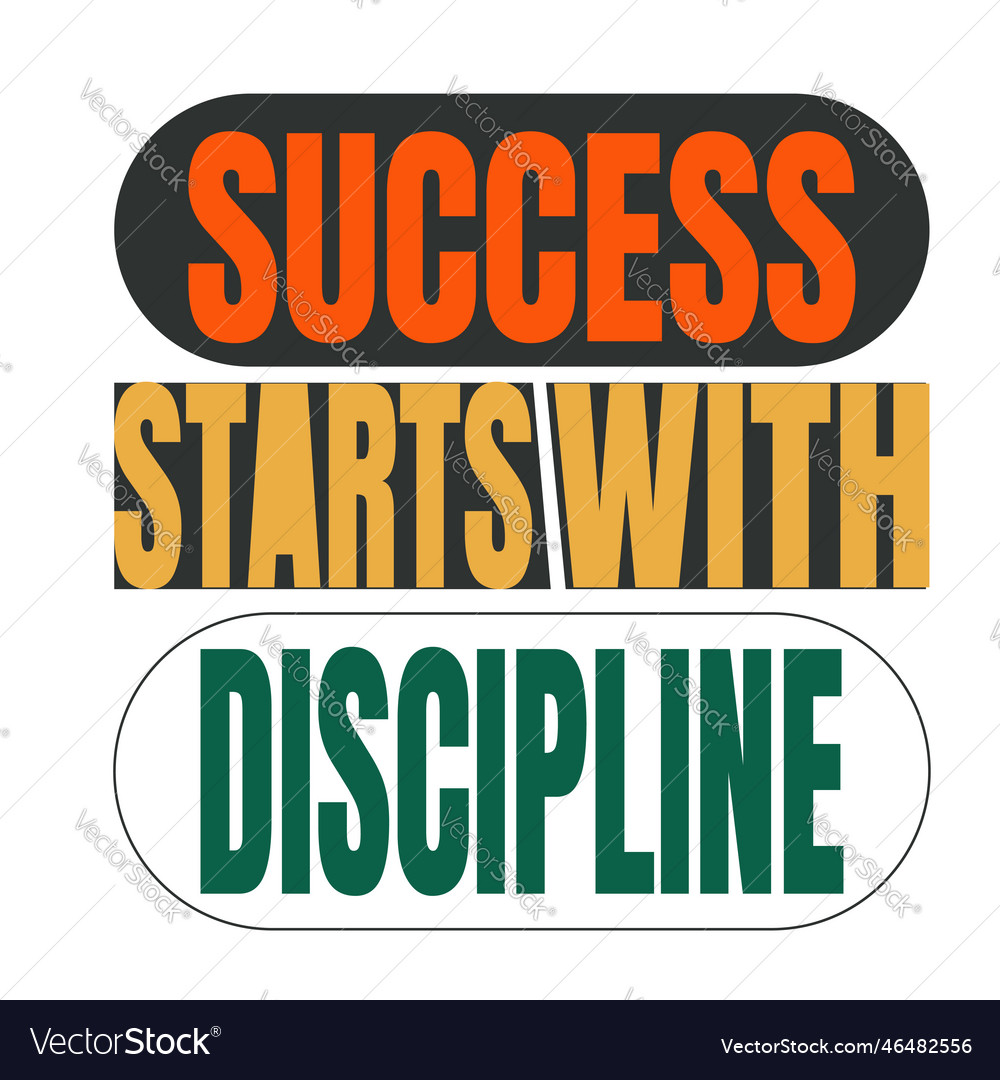 Success starts with discipline motivational gym qu