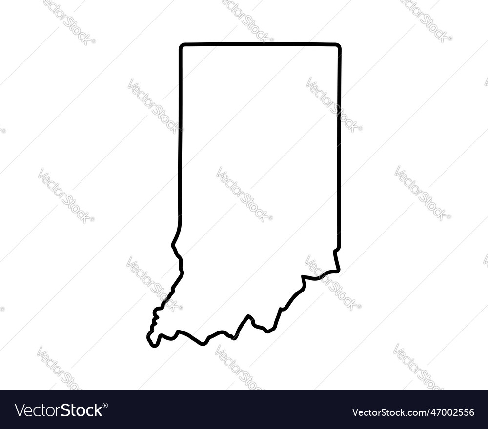 Us state map indiana outline symbol Royalty Free Vector