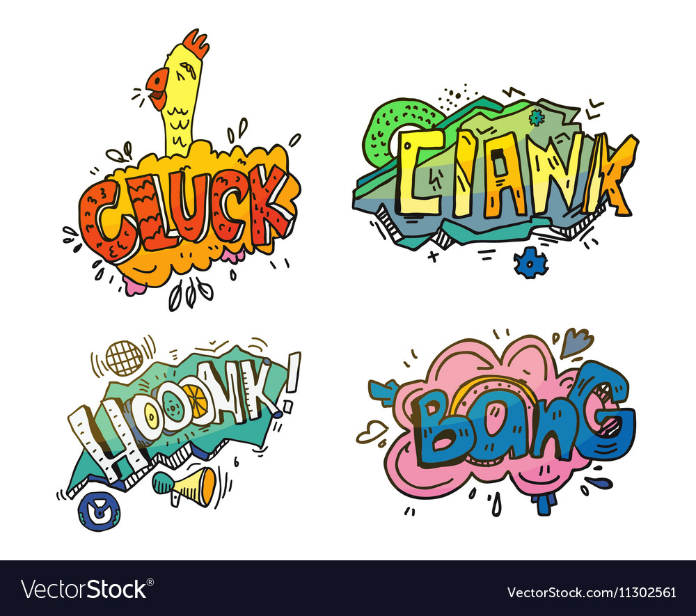 Bubbles of sounds for comix or cartoon Royalty Free Vector