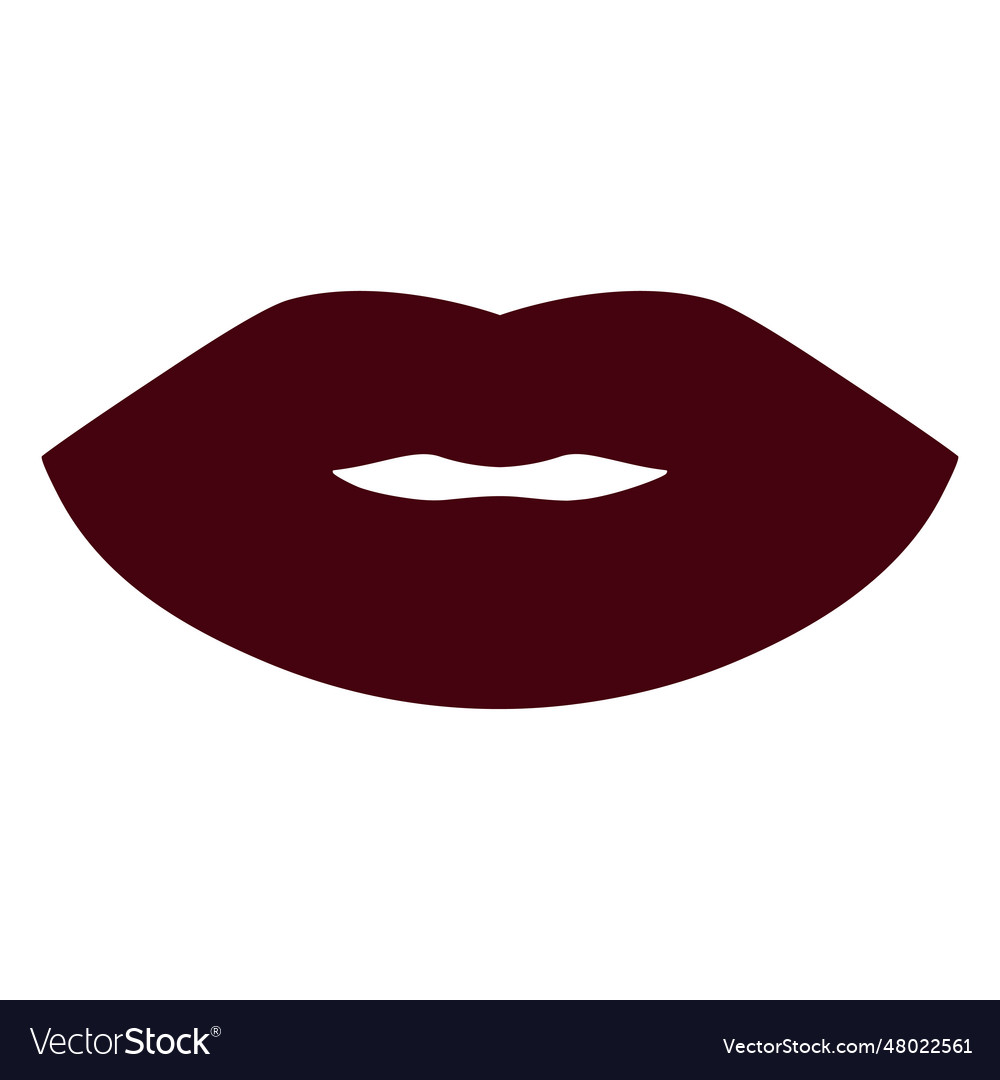 Closed lips silhouette Royalty Free Vector Image