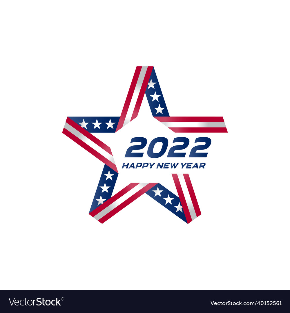 Happy new year usa 2022 flyer with flag