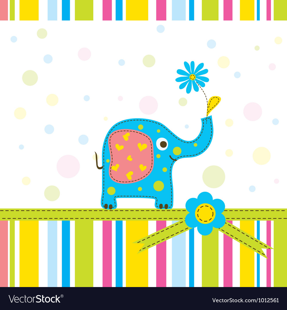 Scrapbook elephant greeting card