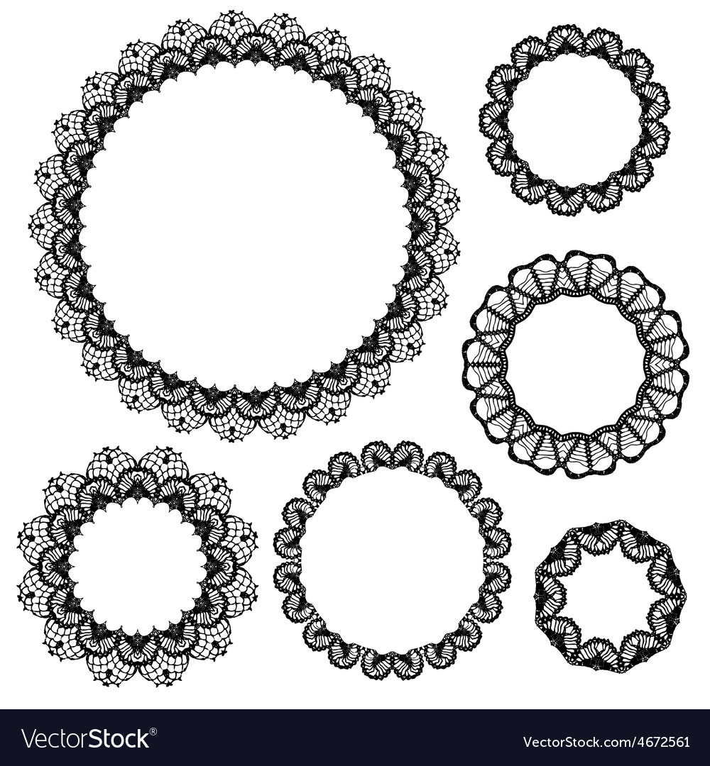 Set of crochet lacy frames