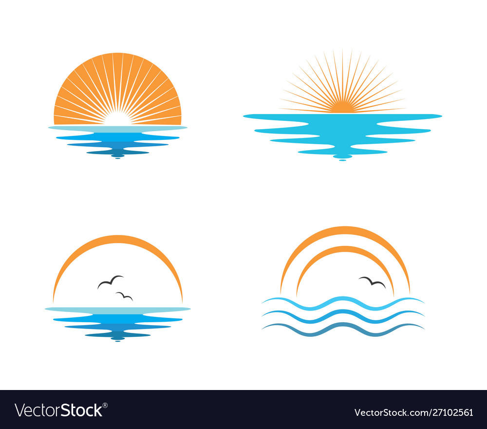 Wave sun logo icon design Royalty Free Vector Image