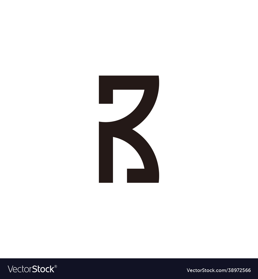 Abstract letter pr simple linked geometric logo Vector Image