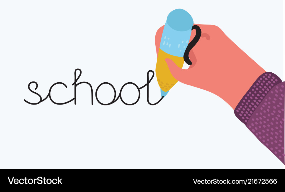 Back To School Hand Writing Drawing Pen Royalty Free Vector