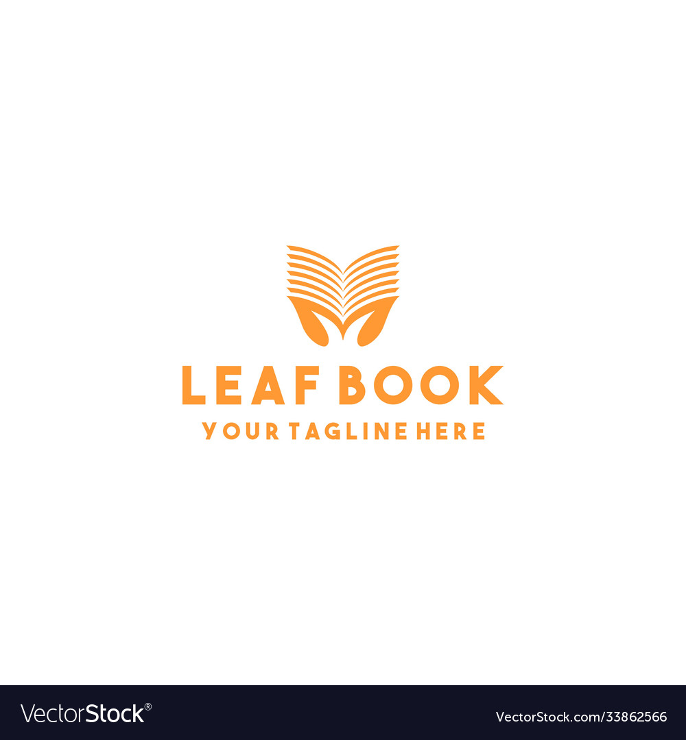 Creative leaf book logo design