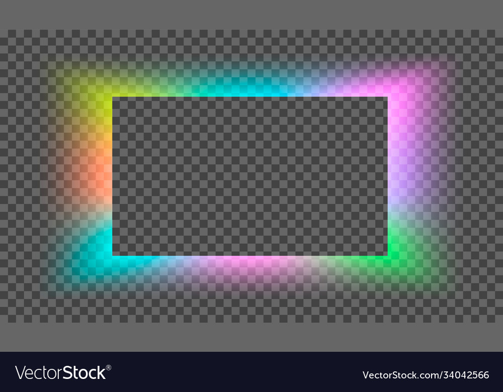 Bright Neon White Rectangle Frame Stock Illustration - Download