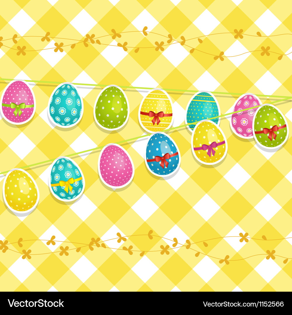 Hanging easter egg background Royalty Free Vector Image