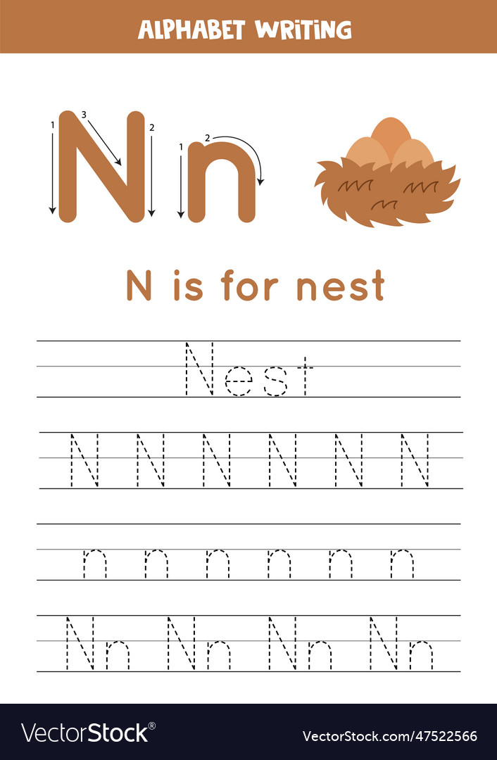 Learning to write letters for preschool kids n vector image