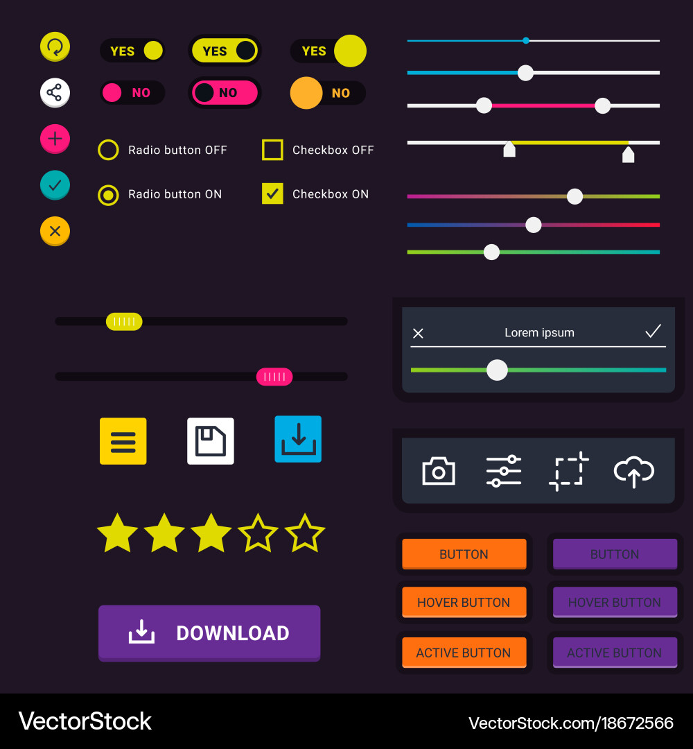 Progress loading bar indicators download Vector Image