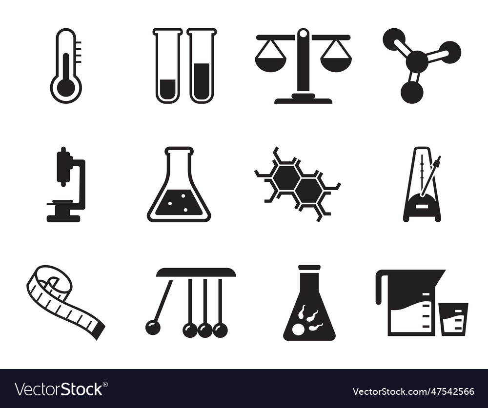 Science simple icons set Royalty Free Vector Image