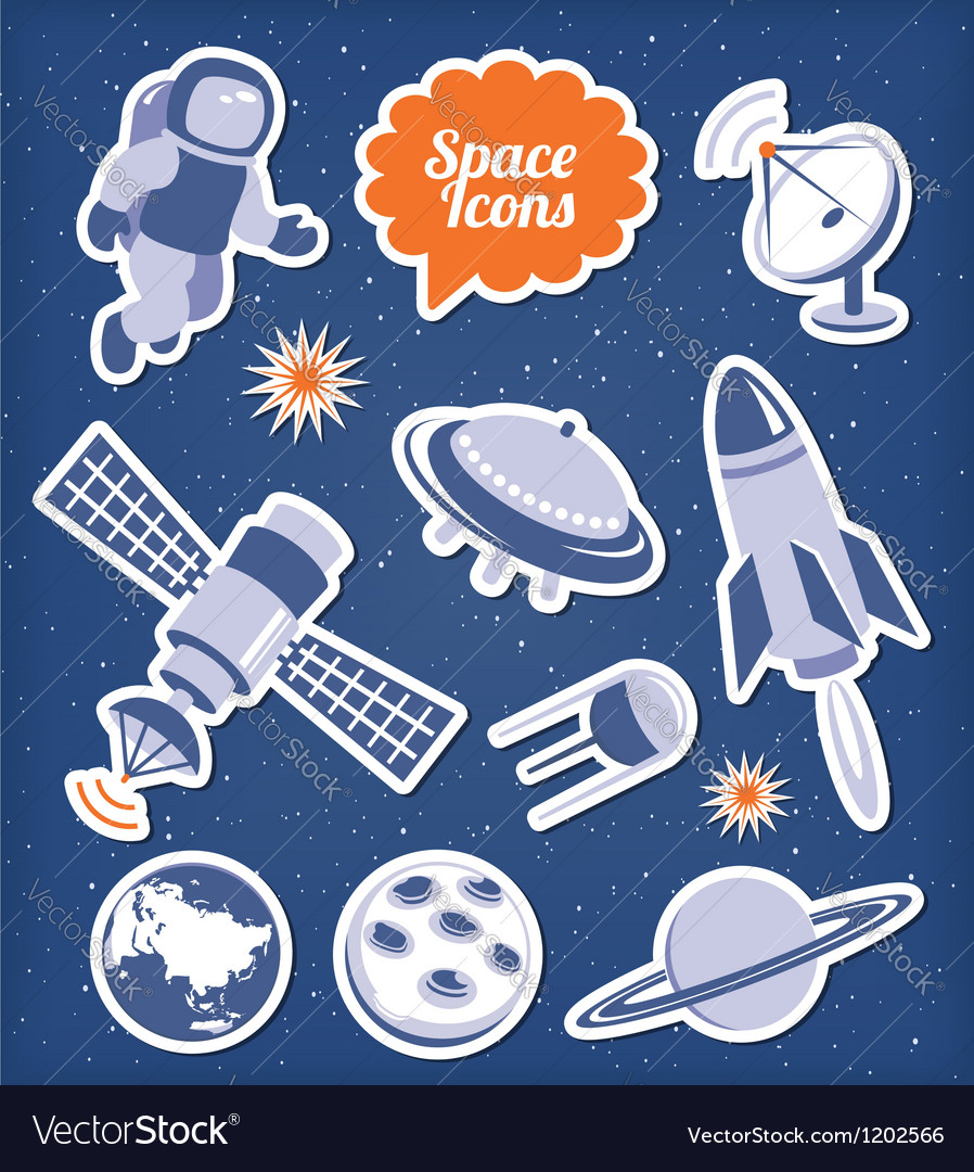 Space icons set Royalty Free Vector Image - VectorStock