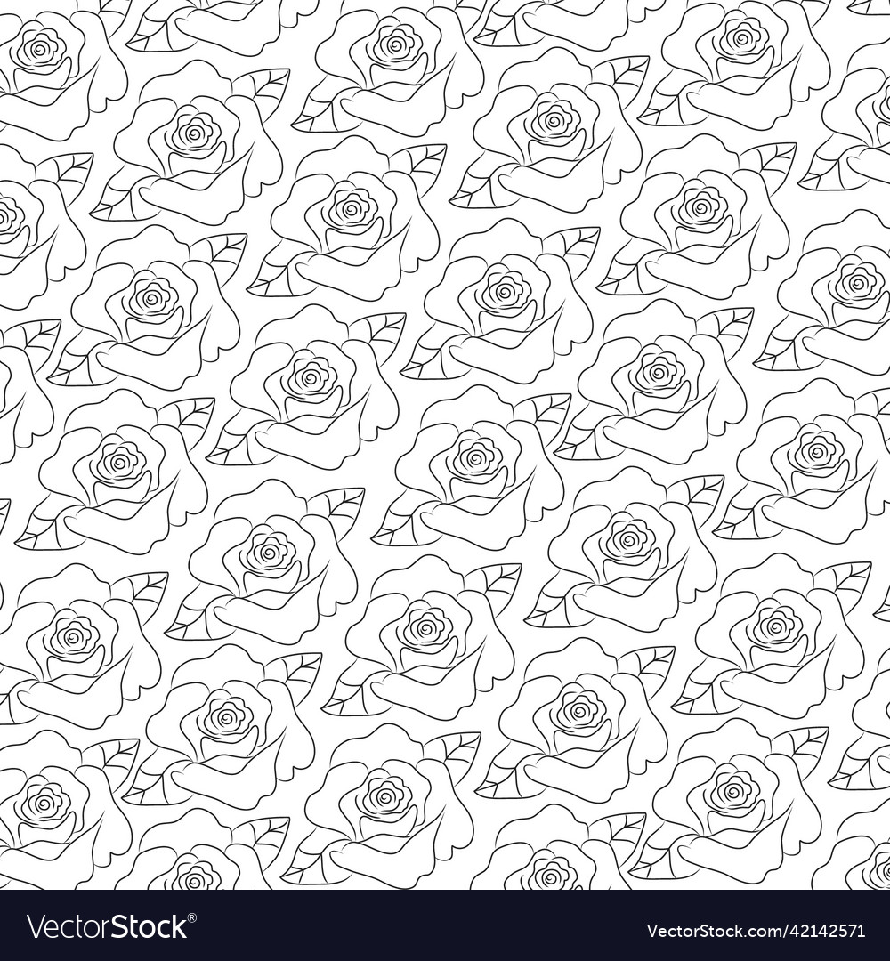 Black rose pattern on white background