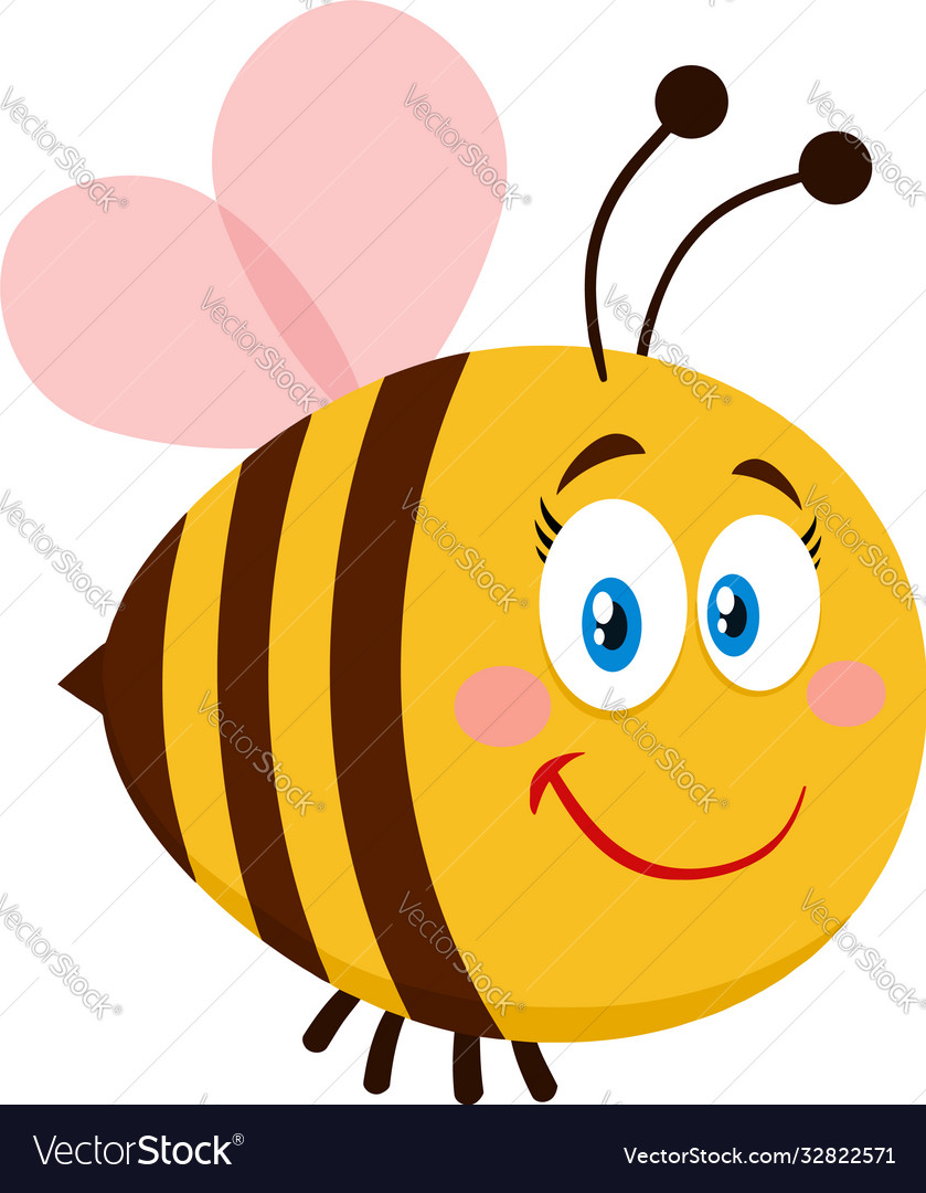 Cute female bee cartoon character