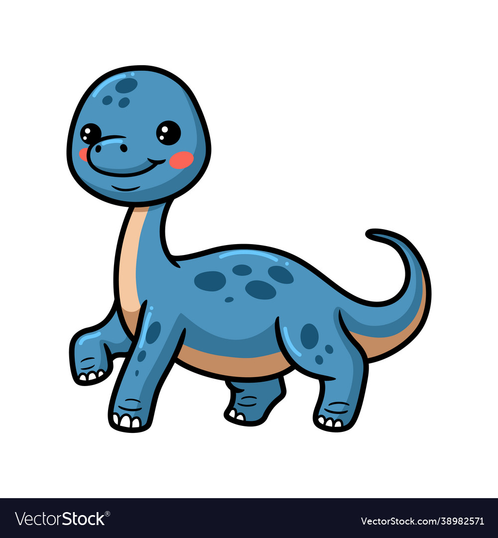 Cute little dinosaur cartoon posing Royalty Free Vector