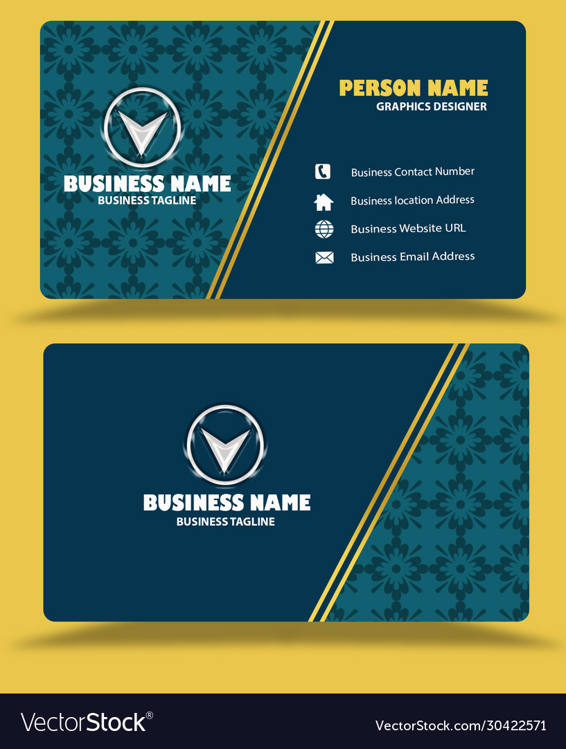 Dark green business card template psd Royalty Free Vector With Regard To Psd Name Card Template