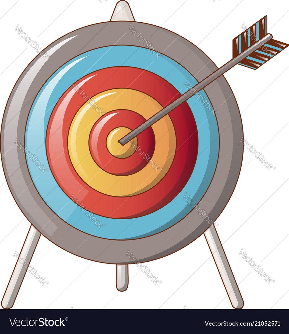 Hit the target icon cartoon style Royalty Free Vector Image Hit the target icon cartoon style Royalty Free Vector Image