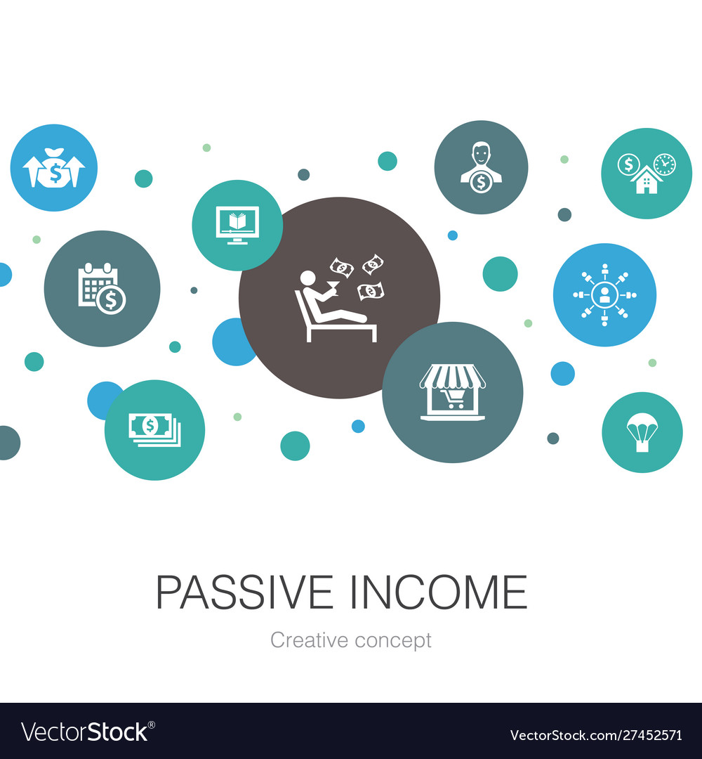 Passive income trendy circle template with simple Vector Image