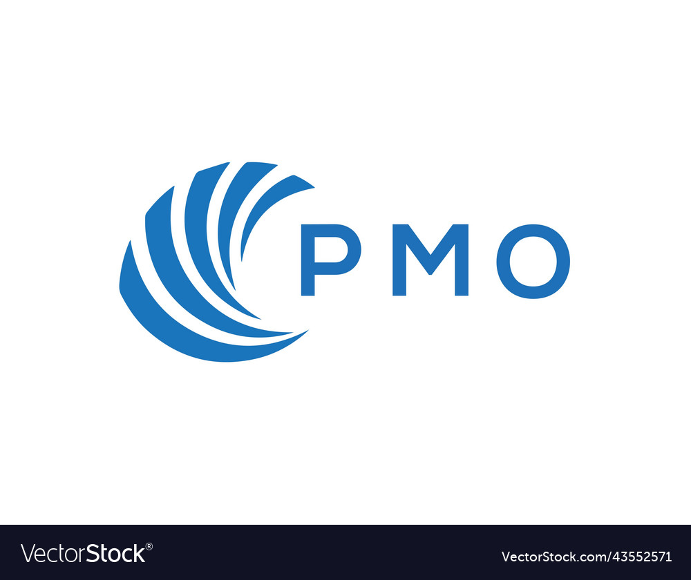 Pmo letter logo design on white background Vector Image