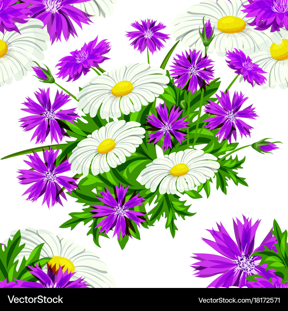 Seamless flower pattern Royalty Free Vector Image