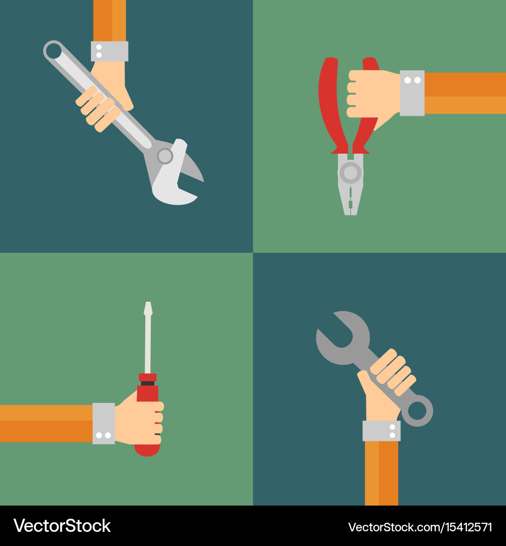 Tools set flat design style Royalty Free Vector Image