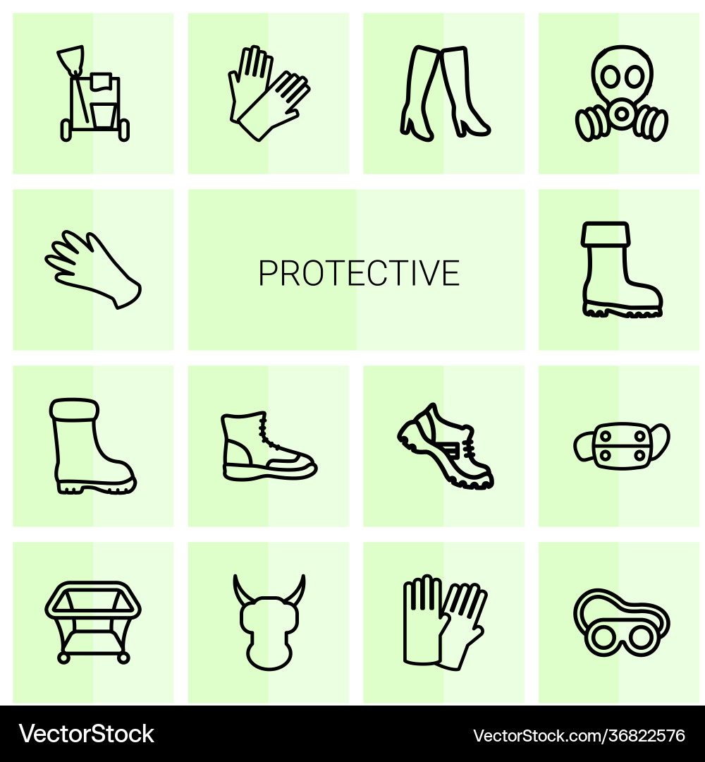 14 protective icons Royalty Free Vector Image - VectorStock