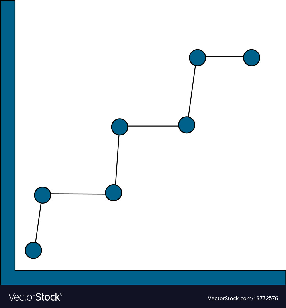 Business graph diagram and statistics dotted line Vector Image