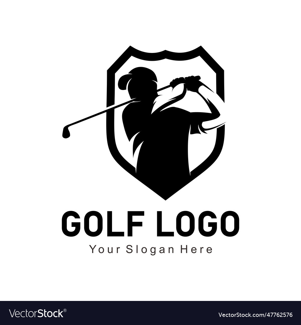 Golf flat style logo Royalty Free Vector Image