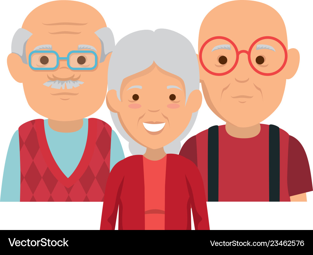 Group of grandparents characters Royalty Free Vector Image