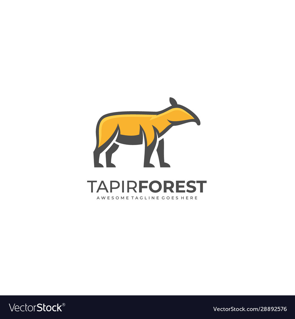 Logo tapir forest mascot cartoon Royalty Free Vector Image