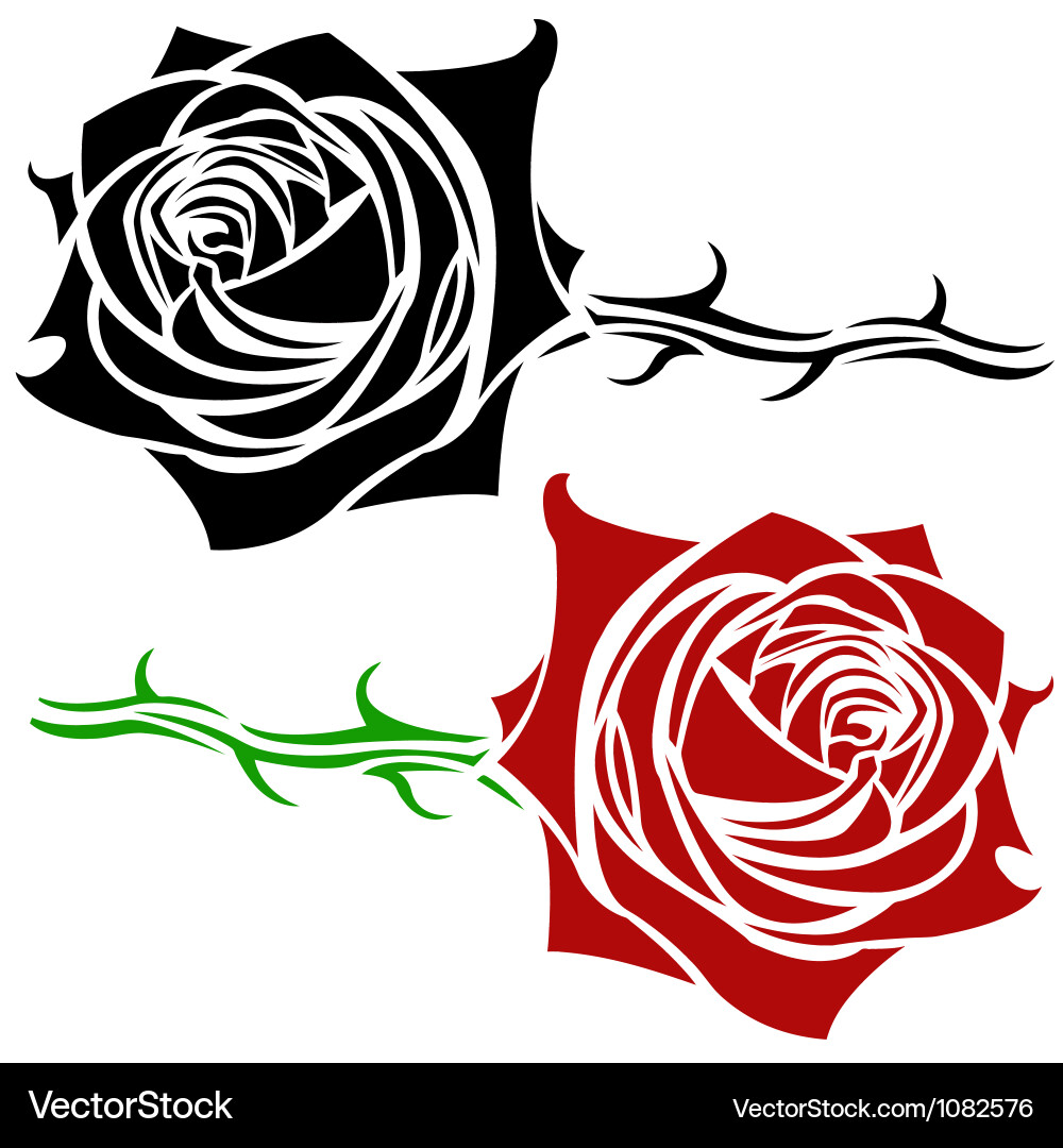 Rose tattoo Royalty Free Vector Image - VectorStock