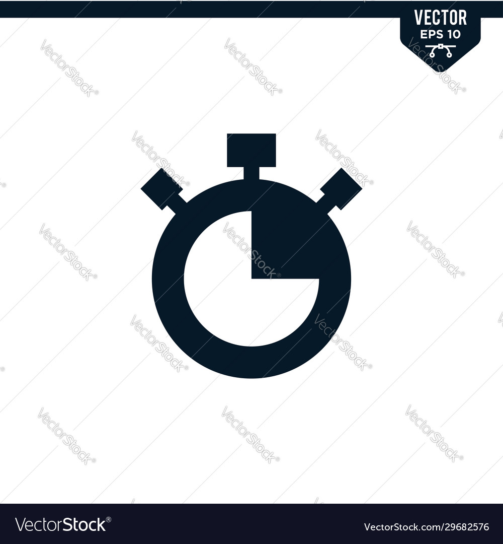 Stopwatch icon collection in glyph style Vector Image