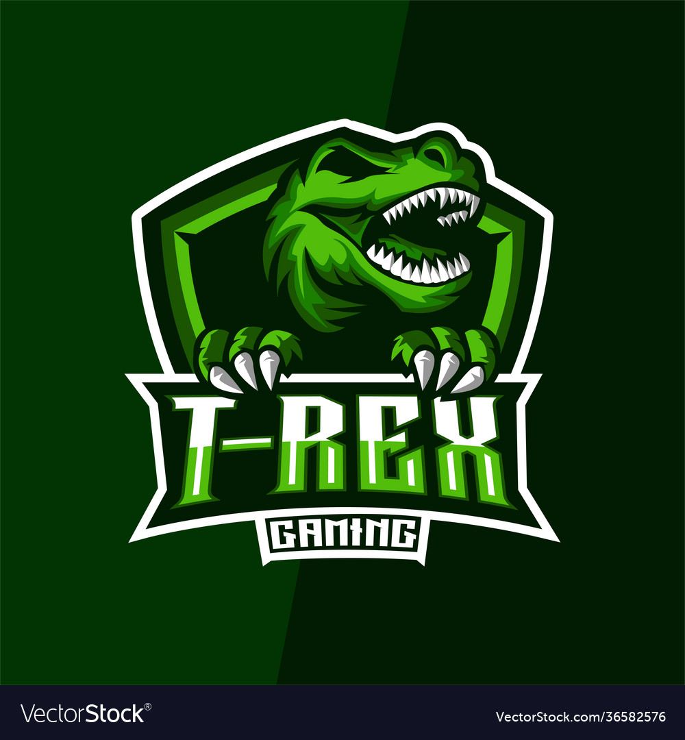 T-rex gaming esports logo Royalty Free Vector Image