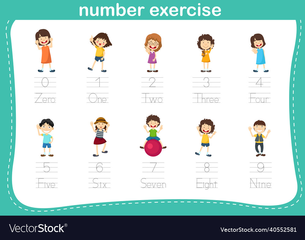 Connecting dot and printable numbers exercise Vector Image